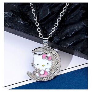 CRESCENT MOON HELLO KITTY NECKLACE